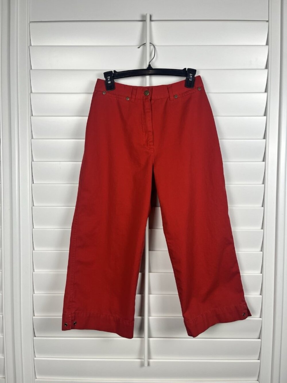 Jones New York Sport Red Cropped Wide Leg Capri Pants Size 6 Y2K